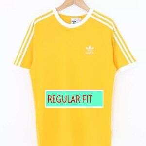 Adidas Classics Original 3 Stripes Tee Shirt Trefoil Retro ShortSleeve Bold Gold